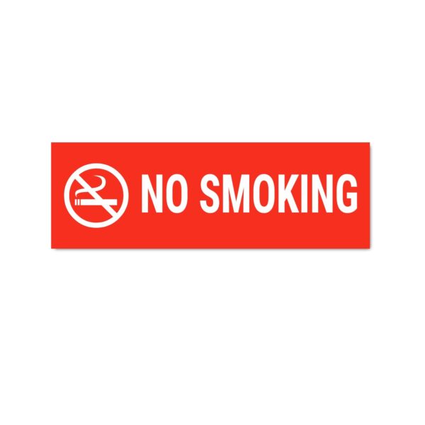 No Smoking Sign Sticker Red color | Pack of 3 | 12 x 4 inches