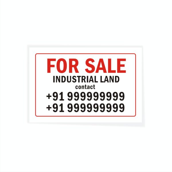 For Sale Industrial Land Type A Cloth Banner 3 x 2 feet Waterproof, Long Durable Latex Printed Signage for Industrial Lands Pack of 2 Pieces | Mindcraftz