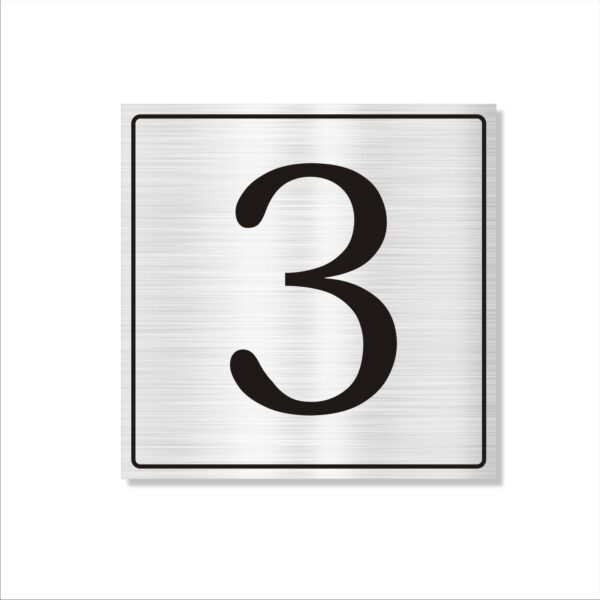 Number 3 Silver Color Acrylic Sign Board Large 18 x 18 inches 3mm Thickness Pack of 1 | Multi Purpose Boards for Arranging Blocks, Towers, Office Sections, Warehouse, Godowns etc