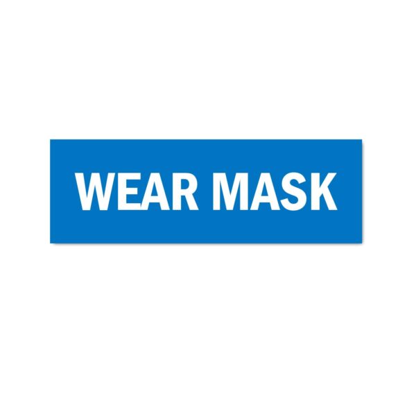 Wear Mask Sign Sticker Blue Color | Pack of 3 | 12 x 4 inches