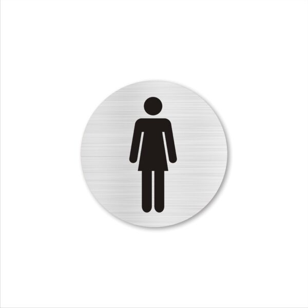 Ladies Toilet signboard silver color icon