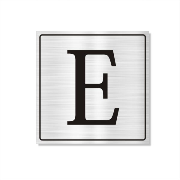 Alphabet E Silver Color Acrylic Sign Board Large 18 x 18 inches 3mm Thickness Pack of 1 | Multi Purpose Boards for Arranging Blocks, Towers, Office Sections, Warehouse, Godowns etc