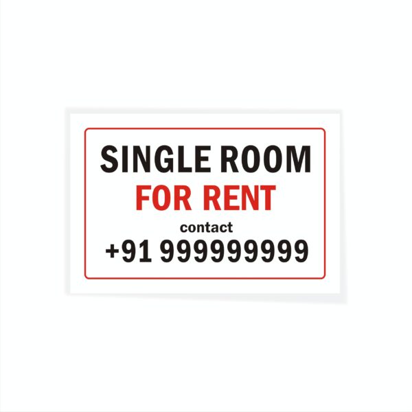 Single Room For Rent Cloth Banner 3 x 2 feet Waterproof, Long Durable Latex Printed Signage for Home, Flats. Pack of 2 Pieces | Mindcraftz