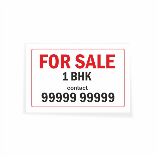 for Sale 1 BHK Cloth Banner 3 x 2 feet Waterproof, Long Durable Latex Printed Signage for Home, Flats. Pack of 2 Pieces | Mindcraftz
