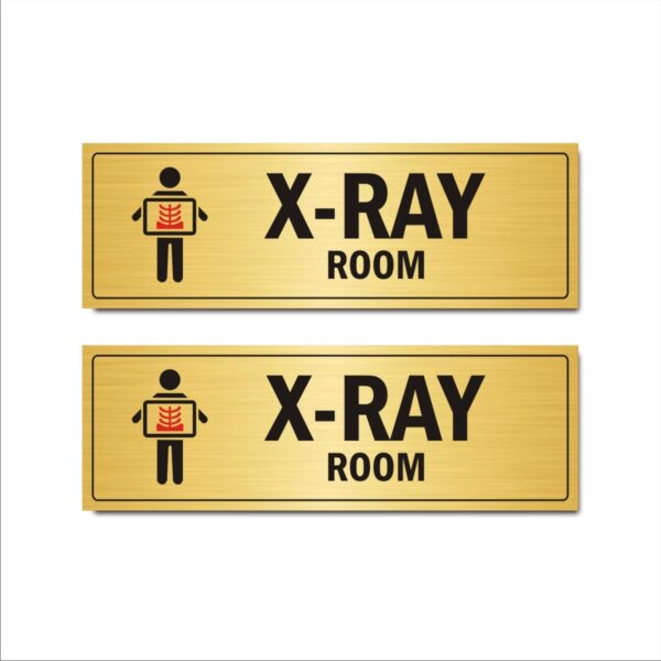 X-Ray Acrylic Sign Board 15 x 5 Inches Gold Color for Hospital, Clinics Pack of 2| Mindcraftz