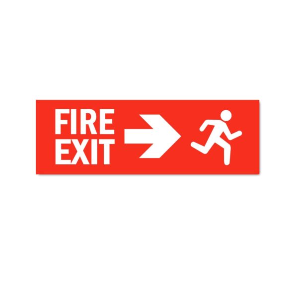 Fire Exit Emergency Sign Board Sticker Red color | Pack of 3 | 12 x 4 inches