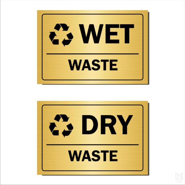 Dry Wet Waste Acrylic Board Gold color 2mm thick 12x8 Inches Pack of 2