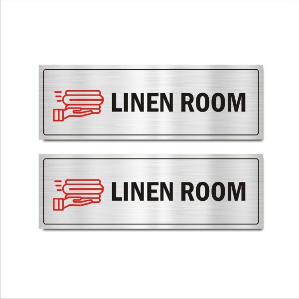 Linen Room Acrylic Sign Board 15 x 5 Inches Silver Color for Hospital, Clinics Pack of 2| Mindcraftz