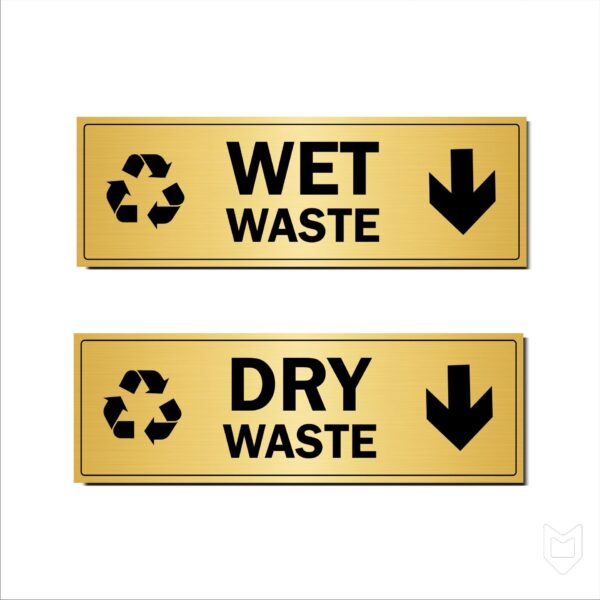 Dry Wet Waste Acrylic Board Gold color 2mm thick 15x5 Inches Pack of 2