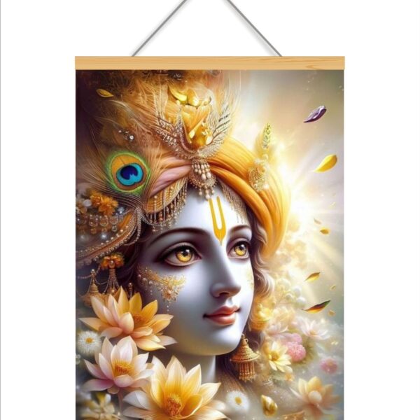 Krishna art Printed Canvas Wall HangingDecor