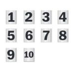 Seriel Number 1 to 10 Silver Black color Large Size Acrylic Boards | Pack fo 10