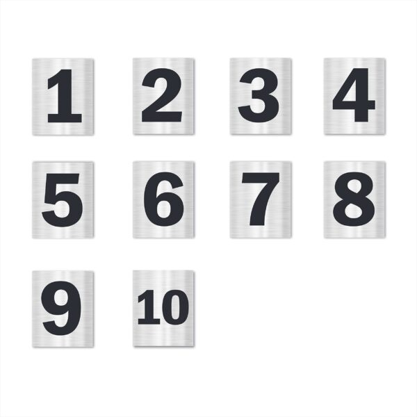 Seriel Number 1 to 10 Silver Black color Large Size Acrylic Boards | Pack fo 10