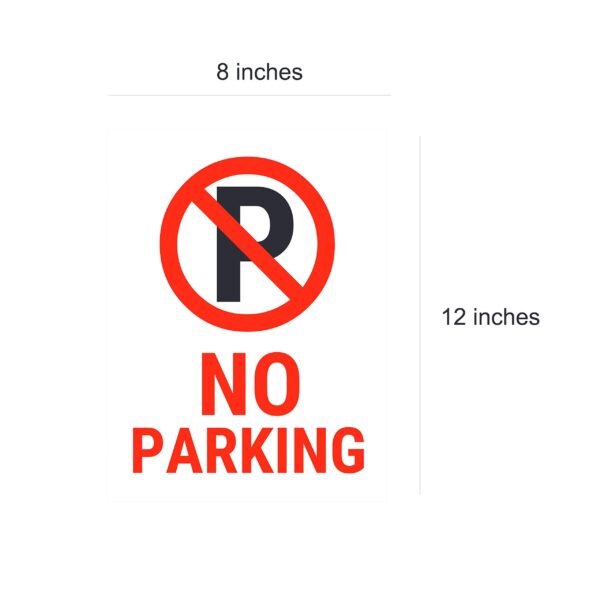 No Parking Sign Board | 12 x 8 inches | Red Color | Pack of 3