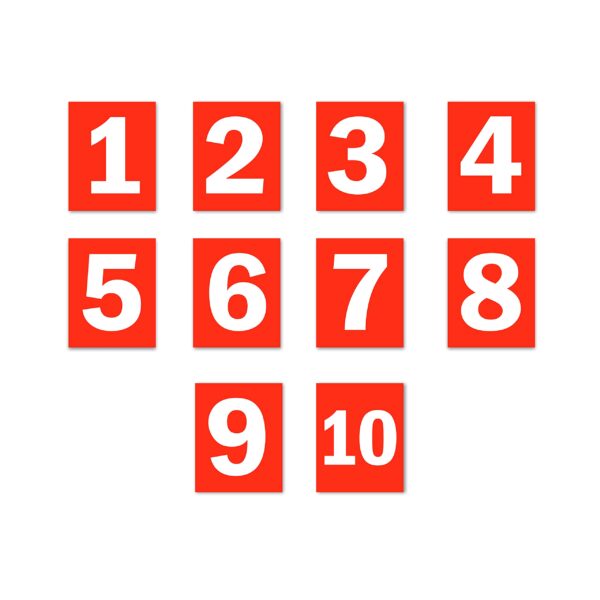 Seriel Number 1 to 10 Red color Large Size | Pack fo 10