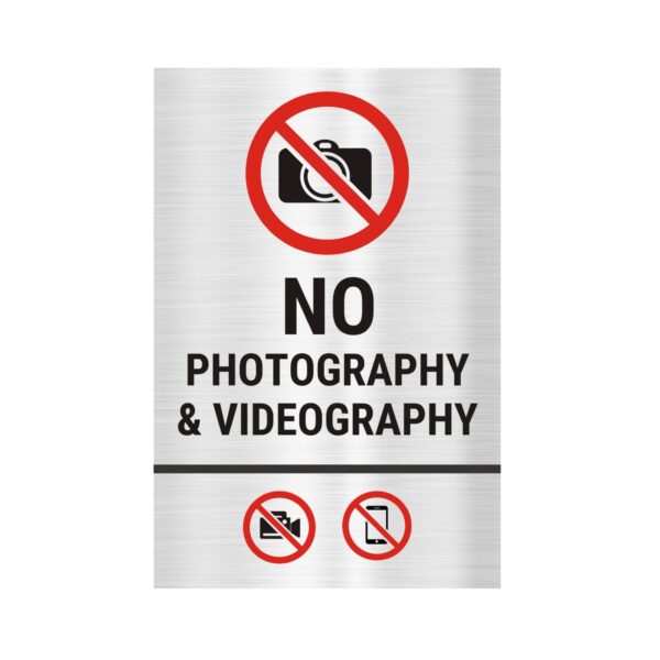 No Parking white background Acrylic sign board silver color sticker Pack of 1 | 12 x 8 inches