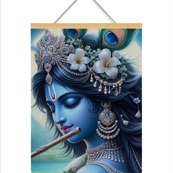 Krishna Blue art Printed Canvas Wall HangingDecor