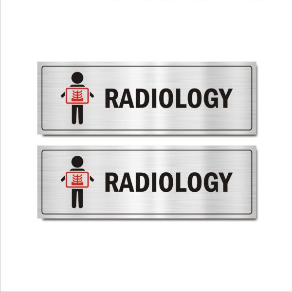 Radiology Acrylic Sign Board 15 x 5 Inches Silver Color for Hospital, Clinics Pack of 2| Mindcraftz