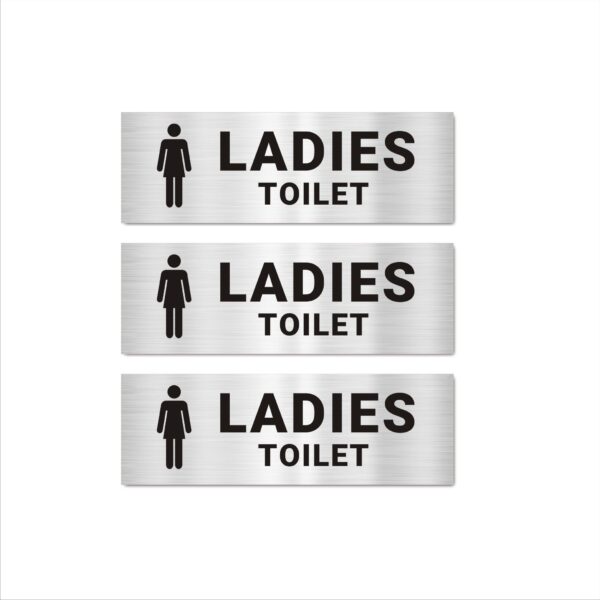 Ladies Toilet signboard silver color