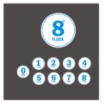 Round Blue Border style Lifts Lobby Stair Sign Boards