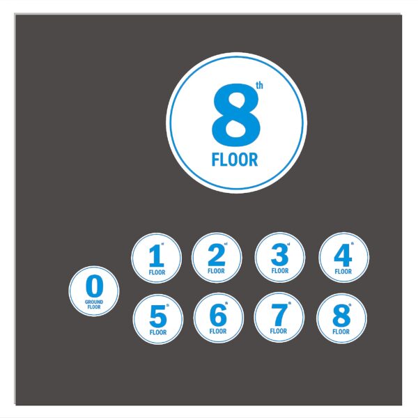 Round Blue Border style Lifts Lobby Stair Sign Boards