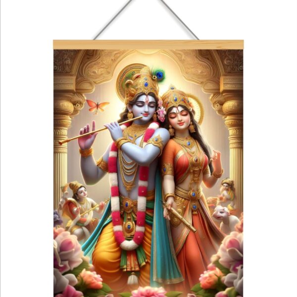 Krishna Radha Printed Canvas Wall HangingDecor