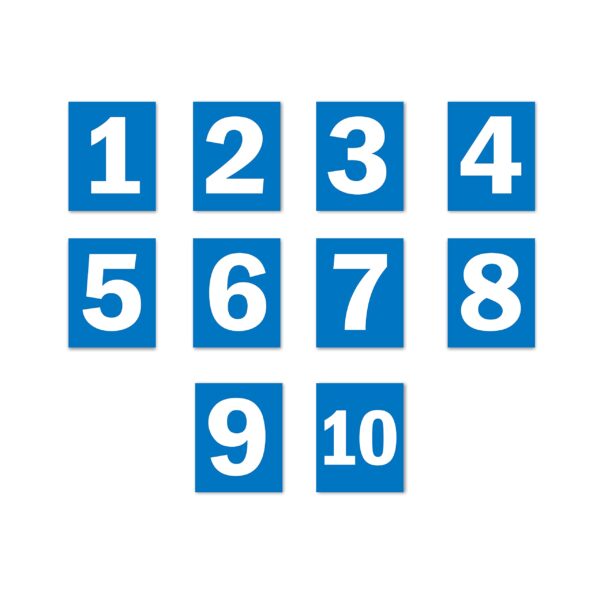 Seriel Number 1 to 10 Blue color Large Size | Pack fo 10