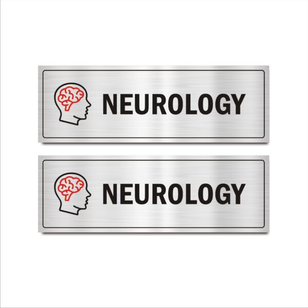 Neurology Acrylic Sign Board 15 x 5 Inches Silver Color for Hospital, Clinics Pack of 2| Mindcraftz