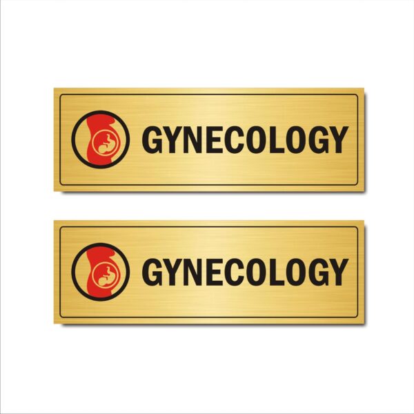 Gynecology Acrylic Sign Board 15 x 5 Inches Gold Color for Hospital, Clinics Pack of 2| Mindcraftz