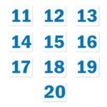 Seriel Number Sign board 11 to 20 White Blue color Large Size
