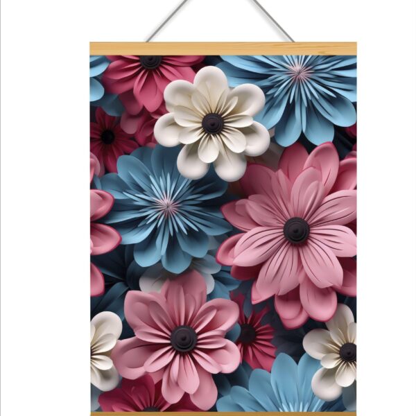 Abstract Flowers Printed Canvas Wall Hanging D?cor