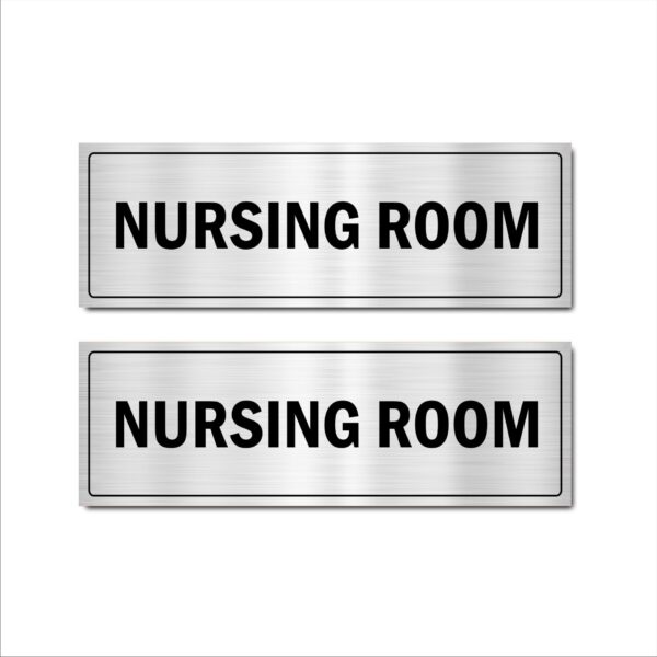 Nursing Room Acrylic Sign Board Silver Color 2mm Thick 15x5 Inches Pack of 2