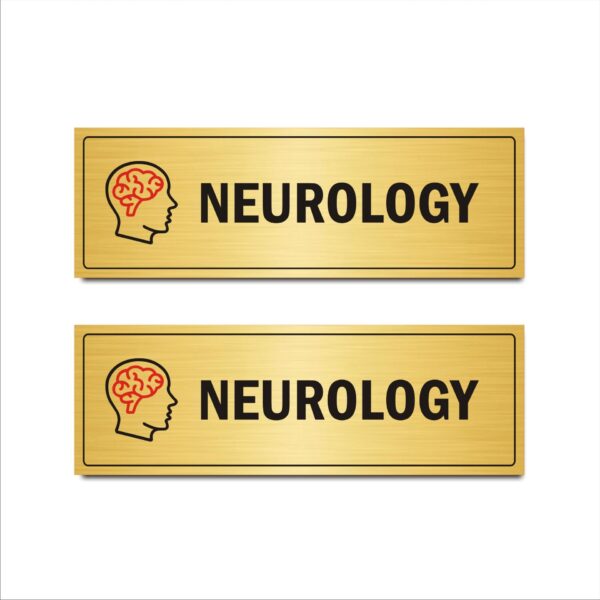 Neurology Acrylic Sign Board 15 x 5 Inches Gold Color for Hospital, Clinics Pack of 2| Mindcraftz