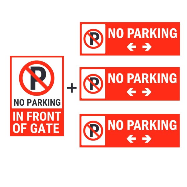 No Parking in Front of Gate Acrylic Combo Pack of 4