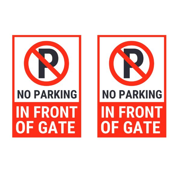 No Parking in Front of Gate Acrylic Sign Board Combo Pack of 2