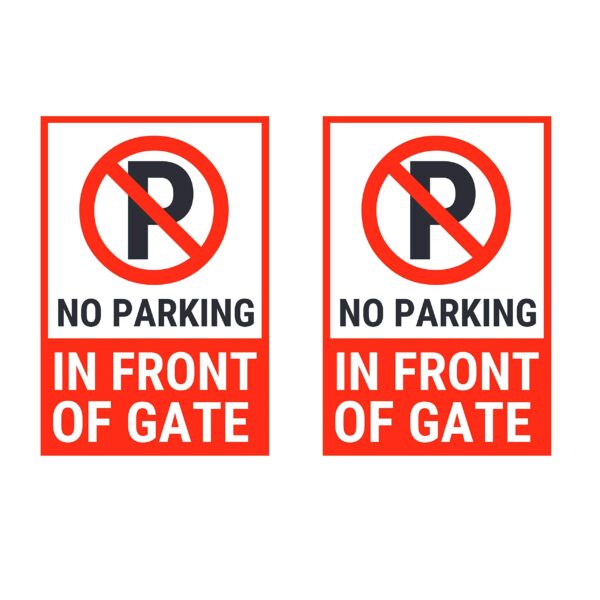 No Parking in Front of Gate Combo Pack of 2 | Acrylic Sign Board